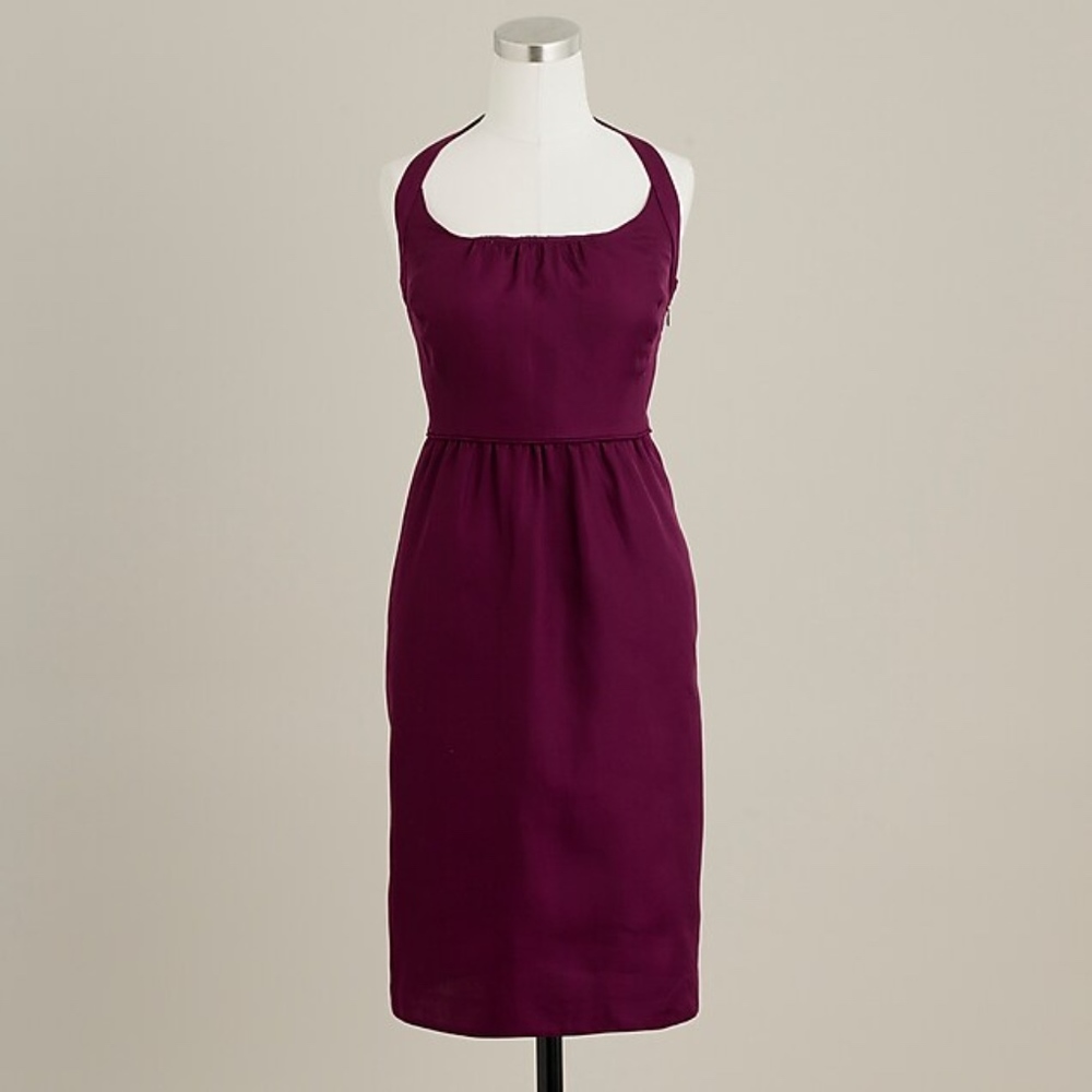 J. Crew Collection Maroon Halter Dress Pockets 16